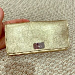 Ralph Lauren slim envelope shampagne wallet. New